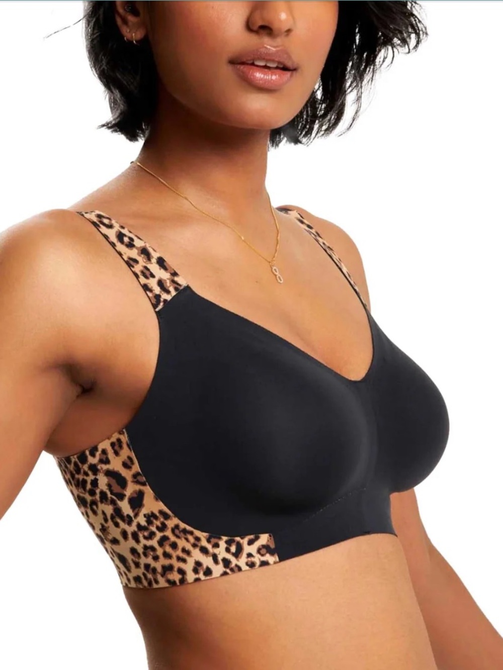Evelyn & Bobbie BEYOND Adjustable Bra Leopard Wireless Size XL